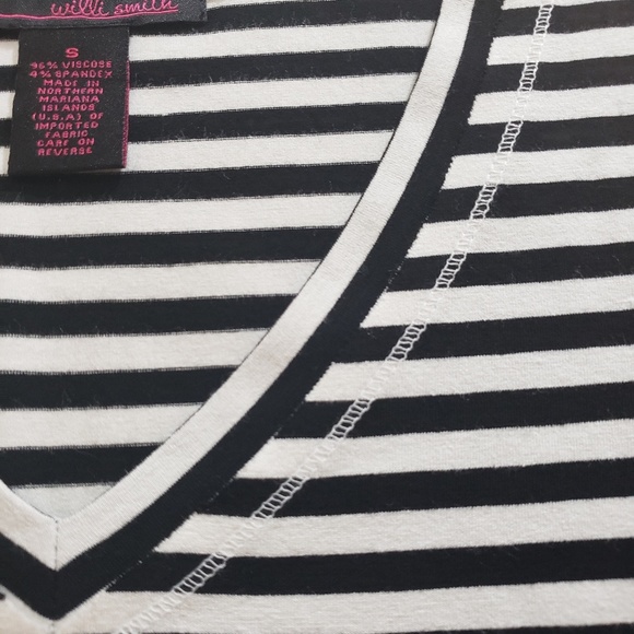 Stripe Tee, Cap Sleeve, Willi Smith, Sz S - Picture 8 of 8